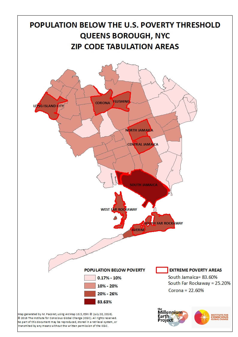 Figura 2. Distritos postales según el porcentaje de población por debajo del umbral de la pobreza